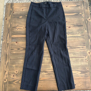 Women's White House Black Market The Slim Ankle Pants 4 Black Blue Pinstripe